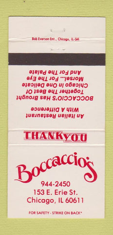 Matchbook Cover - Boccaccio's Chicago IL Italian 30 Strike
