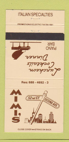 Matchbook Cover - Mimi's Italian Restaurant New York City 30 Strike
