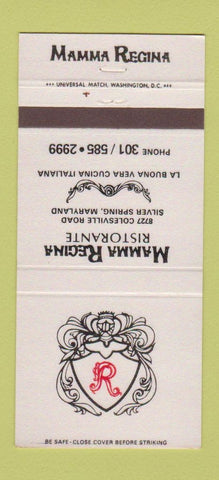 Matchbook Cover - Mamma Regina Ristorante Silver Spring MD Italian 30 Strike