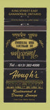 Matchbook Cover - Hough's Restaurant Gananoque ON 30 Strike