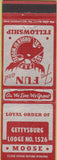 Matchbook Cover - Matchbook Cover Moose Lodge Gettysburg PA