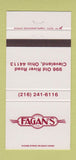 Matchbook Cover - Fagan's Cleveland OH 30 Strike