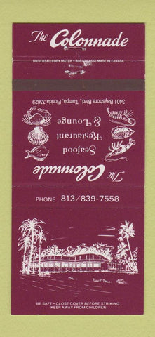Matchbook Cover - The Colonnade Tampa FL 30 Strike