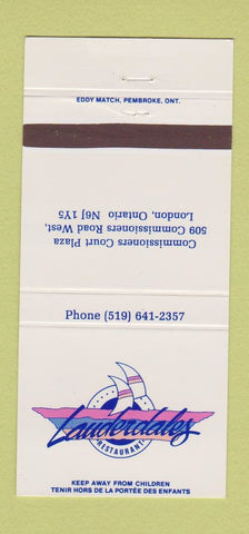 Matchbook Cover - Lauderdales Restaurant London ON 30 Strike