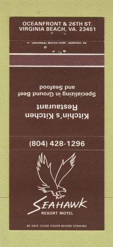 Matchbook Cover - Seahawk Resort Motel Virginia Beach VA 30 Strike