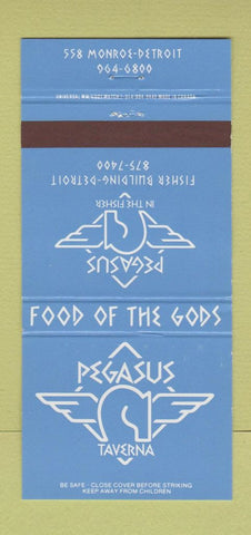 Matchbook Cover - Pegasus Taverna Detroit MI 30 Strike