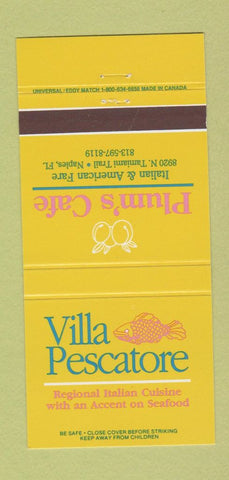 Matchbook Cover - Villa Pescatore Italian Plum's Naples FL 30 Strike