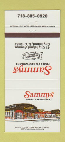 Matchbook Cover - Sammy's Fish Box Restaurant City Island NY 30 Strike