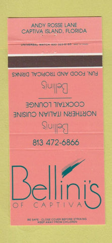 Matchbook Cover - Bellini's of Captiva Island FL Italian 30 Strike
