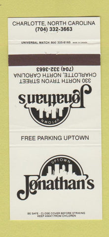 Matchbook Cover - Jonathan's Charlotte NC 30 Strike