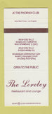 Matchbook Cover - The Loreley Restaurant Anaheim CA 30 Strike