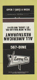 Matchbook Cover - Larry G's Restaurant St Louis MO 30 Strike