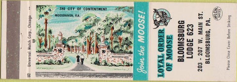 Matchbook Cover - Matchbook Cover Moose Lodge Bloomsburg PA