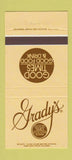 Matchbook Cover Grady's Restaurant Knoxville Charlotte Atlanta Memphis 30 Strike