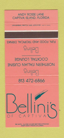 Matchbook Cover - Bellini's of Captiva Island FL Italian 30 Strike