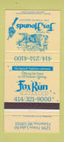 Matchbook Cover - Fox and Hounds Restaurant Hubertus WI 30 Strike