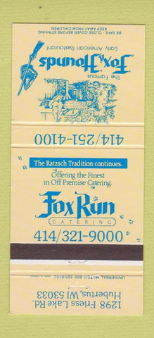 Matchbook Cover - Fox and Hounds Restaurant Hubertus WI 30 Strike