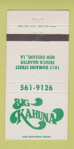 Matchbook Cover - Big Kahuna New Orleans LA 30 Strike