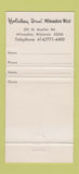 Matchbook Cover - Wauwatosa Cartage Company Holiday Inn Milwaukee WI 30 Strike
