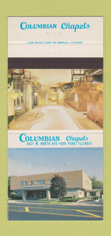 Matchbook Cover - Columbia Chapels Funeral Oak Park IL 30 Strike