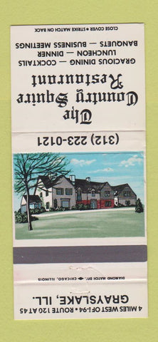 Matchbook Cover - The Country Squire Restaurant Grayslake IL WEAR 30 Strike