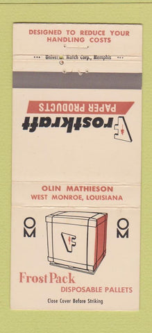 Matchbook Cover - Frostkraft Paper Products West Monroe LA 30 Strike