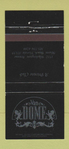 Matchbook Cover - Van Dome Club Miami Beach FL 30 Strike
