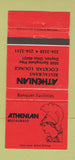 Matchbook Cover - Athenian Restaurant Dayton OH 30 Strike