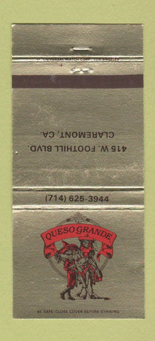 Matchbook Cover - Queso Grande Claremont CA 30 Strike
