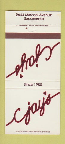 Matchbook Cover - Cjay's Sacramento CA 30 Strike