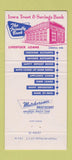 Matchbook Cover - Iowa Trust and Savings Esterville IA 30 Strike