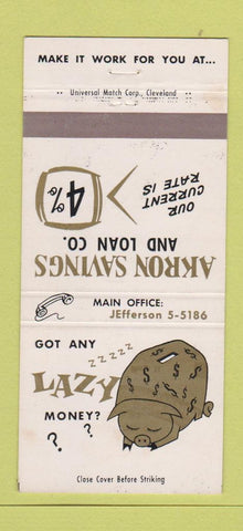 Matchbook Cover - Akron Savings and Loan OH Piggy Bank 30 Strike