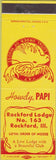 Matchbook Cover - Matchbook Cover Moose Lodge Rockford IL