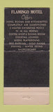 Matchbook Cover - Travel Lodge Flamingo Motel Hallandale FL WEAR 30 Strike