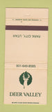 Matchbook Cover - Deer Valley Park City UT 30 Strike