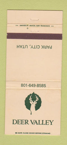Matchbook Cover - Deer Valley Park City UT 30 Strike
