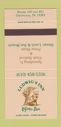 Matchbook Cover - Ludwig's Inn Oyster Bar Glenmoore PA 30 Strike
