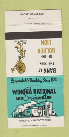 Matchbook Cover - Winona National Savings Bank MN 30 Strike