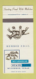 Matchbook Cover - Muleshoe State Bank TX horse 30 Strike