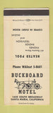Matchbook Cover - Buckboard Motel Santa Maria CA 30 Strike