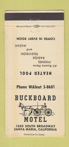 Matchbook Cover - Buckboard Motel Santa Maria CA 30 Strike