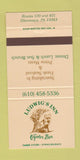 Matchbook Cover - Ludwig's Inn Oyster Bar Glenmoore PA 30 Strike