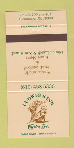 Matchbook Cover - Ludwig's Inn Oyster Bar Glenmoore PA 30 Strike
