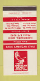 Matchbook Cover - American Bank OH Harrisburg Columbus Grove City 30 Strike