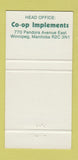 Matchbook Cover - Think Green COOP Implements Winnipeg MB 30 Strike