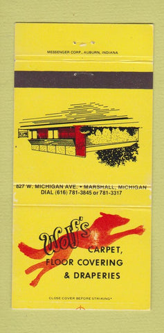 Matchbook Cover - Wolf's Carpet Floor Covering Marshall MI WEAR 30 Strike