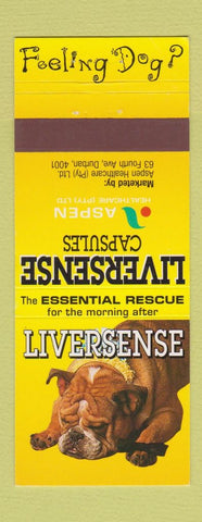 Matchbook Cover - Liversense Capsules Durban South Africa 30 Strike