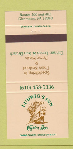 Matchbook Cover - Ludwig's Inn Oyster Bar Glenmoore PA 30 Strike