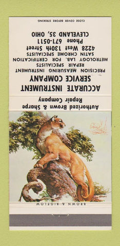 Matchbook Cover - Accurate Instrument Service Measuring Cleveland OH 30 Strike