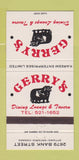 Matchbook Cover - Gerry's Restaurant Ottawa ON 30 Strike